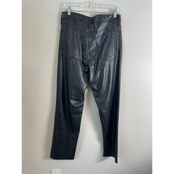 NEW Old Navy Womens 12 High Rise OG Loose Faux Vegan Leather Ankle Pants Black - Picture 11 of 11